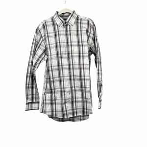 Cabela's Gray and White Checkered Shirt